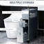 Armoire de salle de bain grise - peu encombrante et pratique. Peut accueillir diverses fournitures. Élégant économiseur de salle de bain de qualité avec tiroirs. Nettoyer en magasin