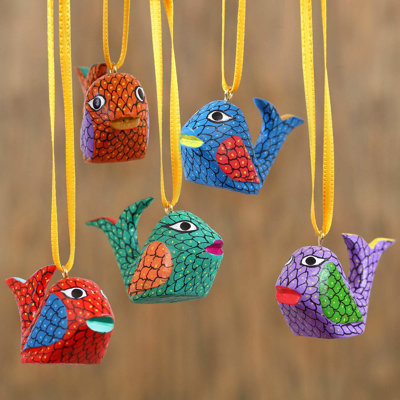 1.4'' Wood Animals Hanging Figurine Ornament