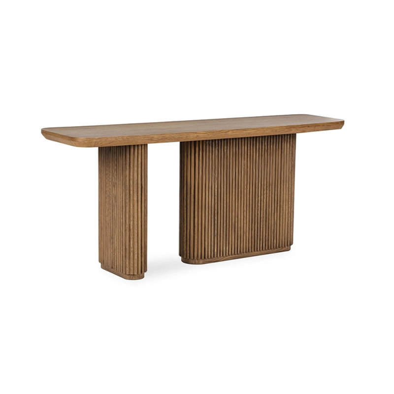 Modern simple console table, 31.5" H x 55.1" W x 15.7" D, Brown