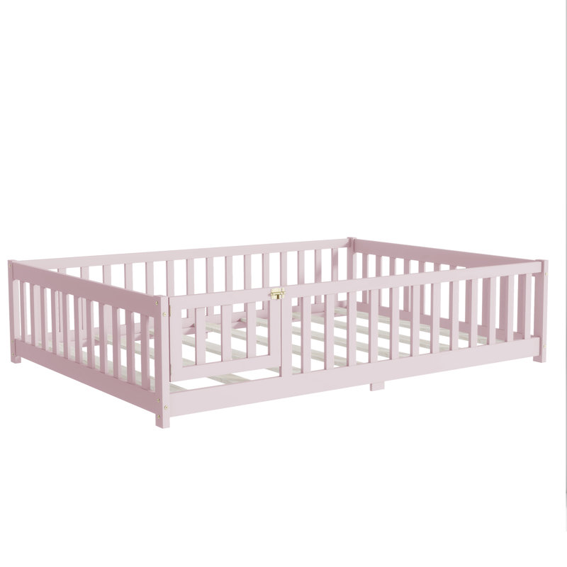 Lit sur pied avec clôture et porte, Rose