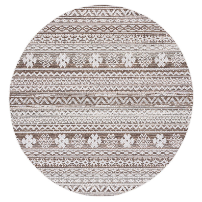 Tapis intérieur / extérieur Aleyana Performance Southwestern, Rond 6 pi 7 po