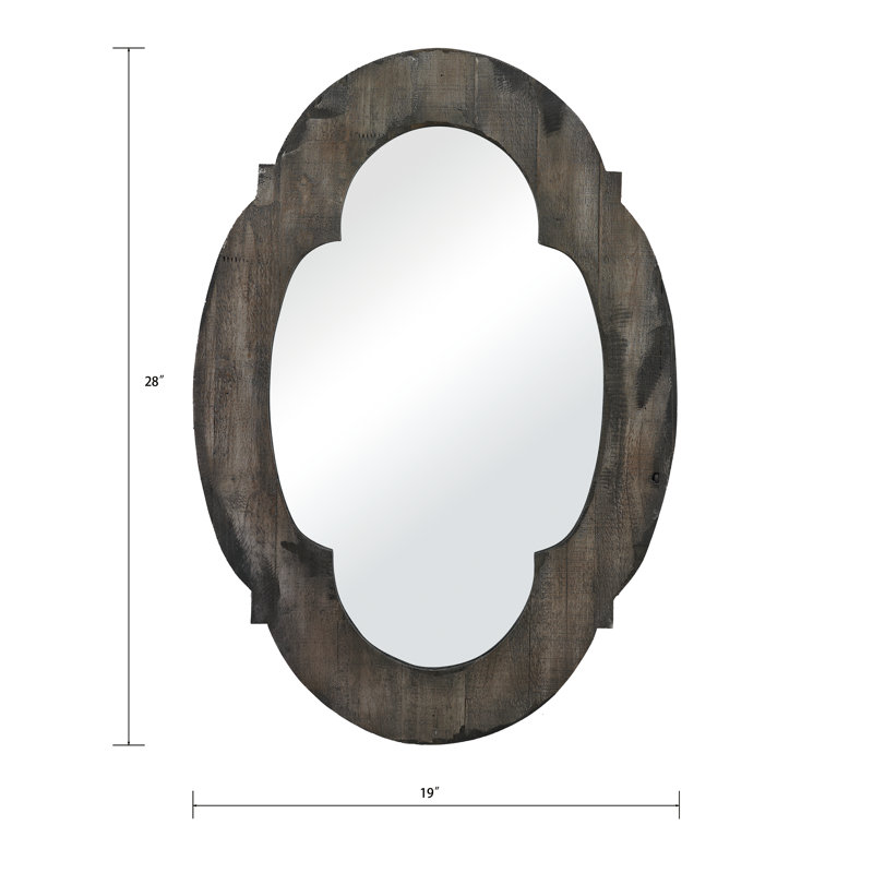 Wood Framed Wall Mirror - Aged Grey