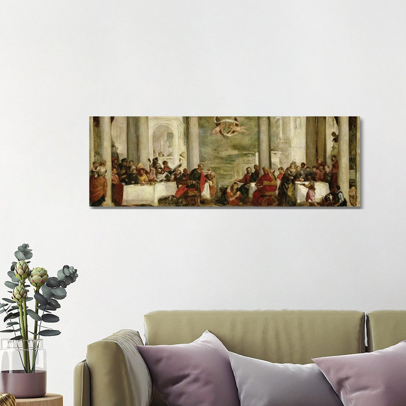 The Meal At The House Of Simon The Pharisee, After A Painting By Veronese, 1860 by Berthe Morisot - Wrapped Canvas Panoramic Painting