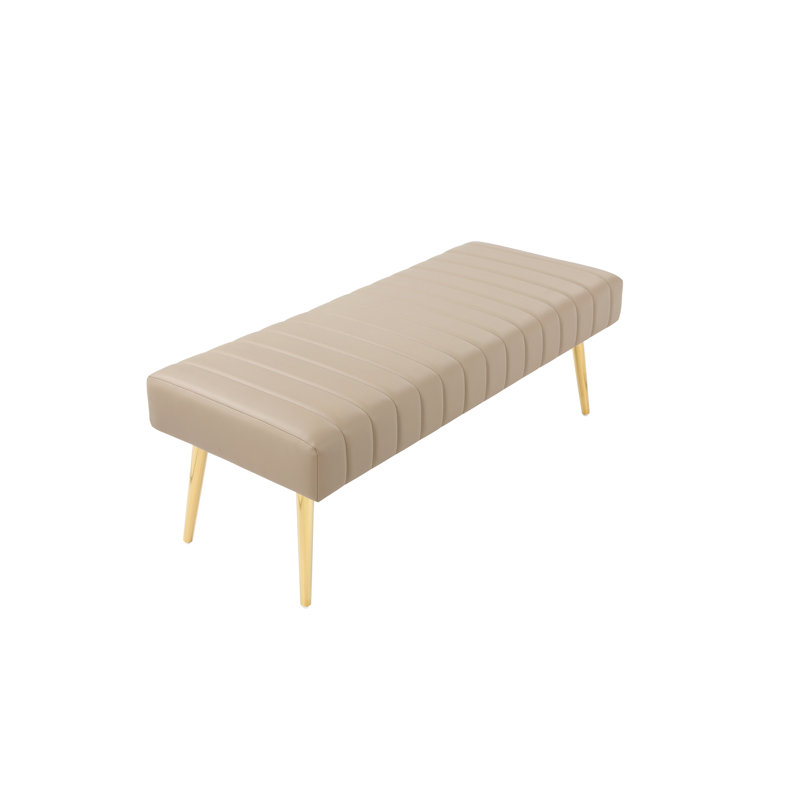 Banc en simili cuir Hilda, Beige