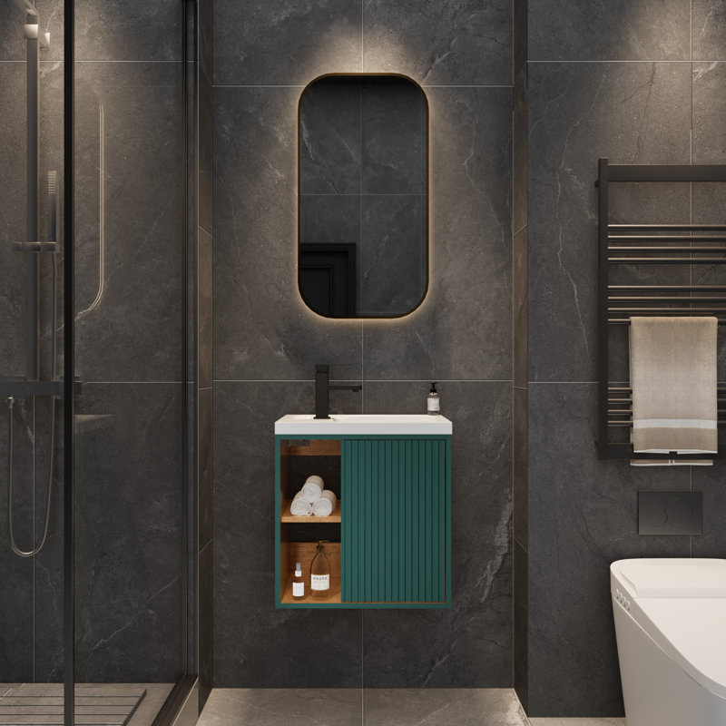 500mm Single Bathroom Vanity with Basin, Dark Green