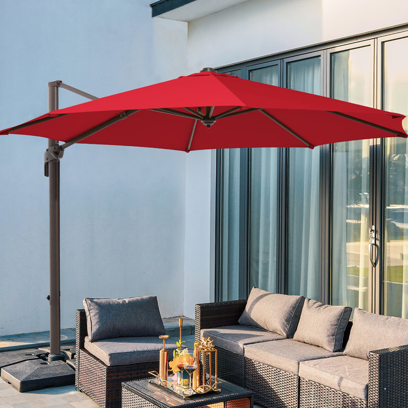 Parasol en porte-à-faux 120 "Loyce, Rouge