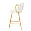 Tabouret haut de style moderne Twosome, pieds dorés, chaise de bar en flanelle blanche pour la cuisine, la salle à manger, le café, le bar, le restaurant, ergonomique, base solide, pieds réglables, grand espace pour s'asseoir,-492119322