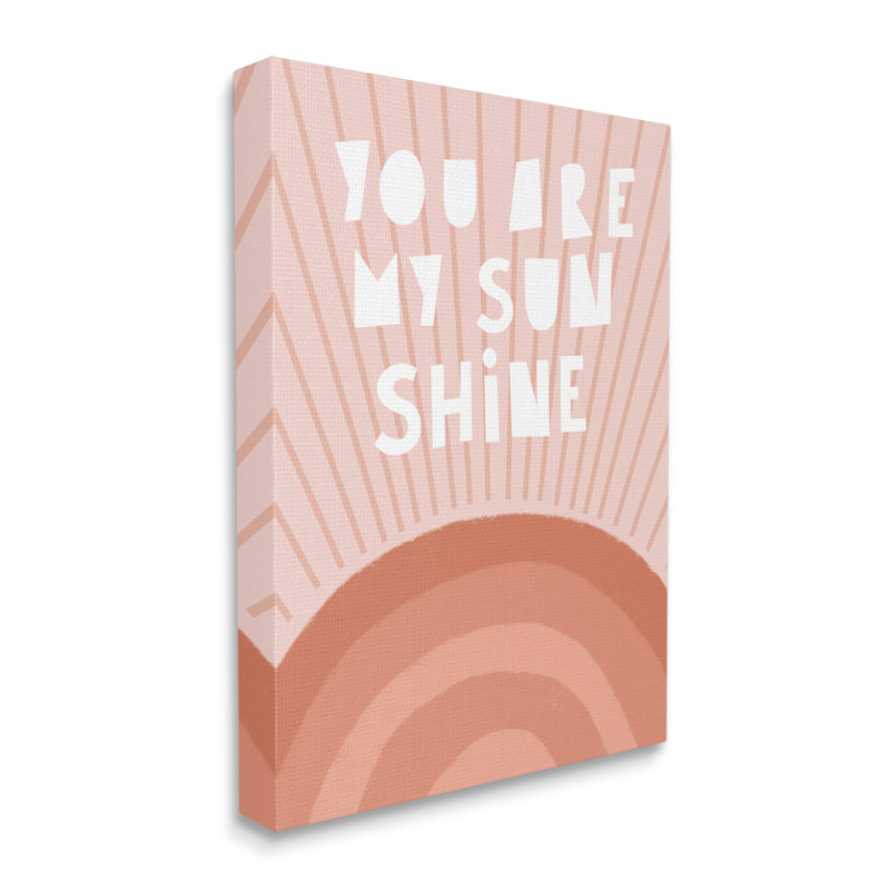 «My Sunshine Motivation», orange, rosé, arc-en-ciel, Toile tendue, H 16 po x l 20 po