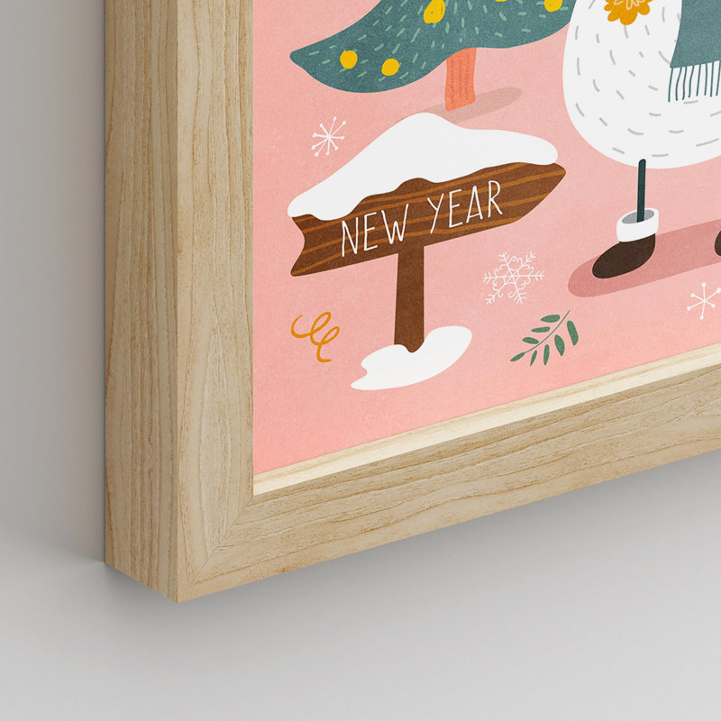 «Christmas Decor Season Snowman Tree Squirrel», impression sur papier 4 pièces, H 14 po x l 11 po, Naturel