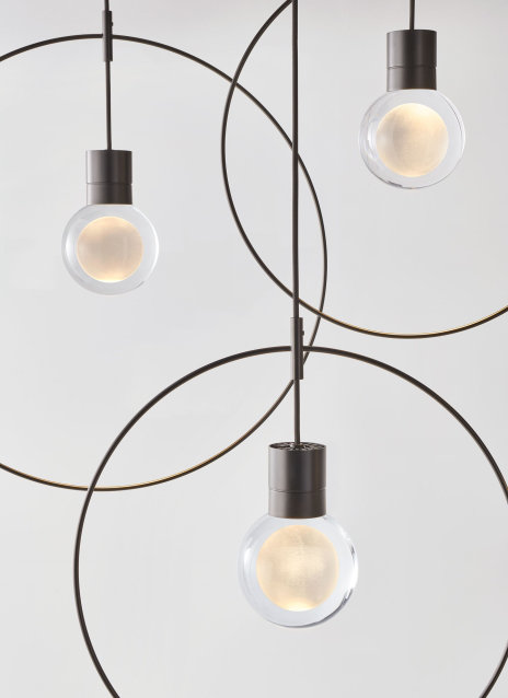 Mina LED Pendant, 1, 152" H x 7.6" W x 5" D, Black