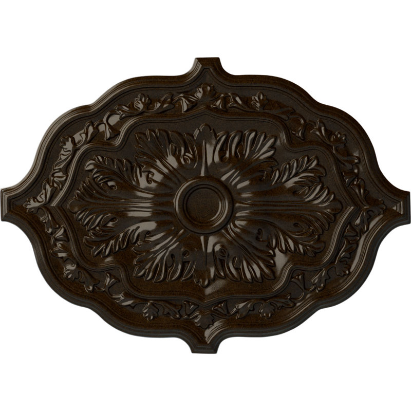 Endurathane Pesaro Ceiling Medallion, 36"W x 26"H x 1 1/2"P, Hand-Painted Bronze Finish, Bronze