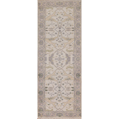 Tapis de couloir oriental fait à la main Oushak 3 x 8