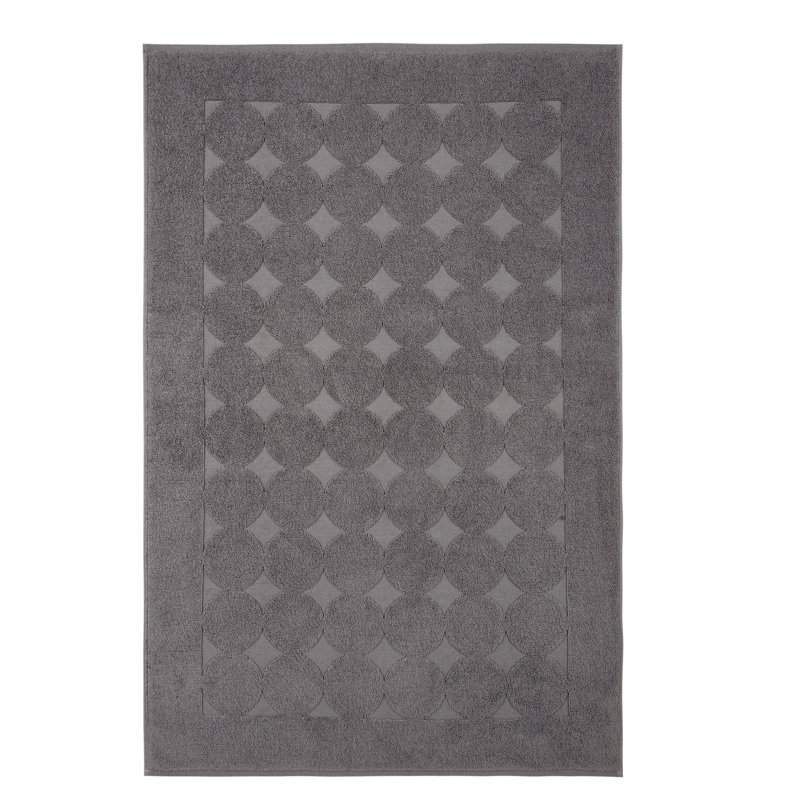 Karila Cotton Bath Rug, Dark Gray