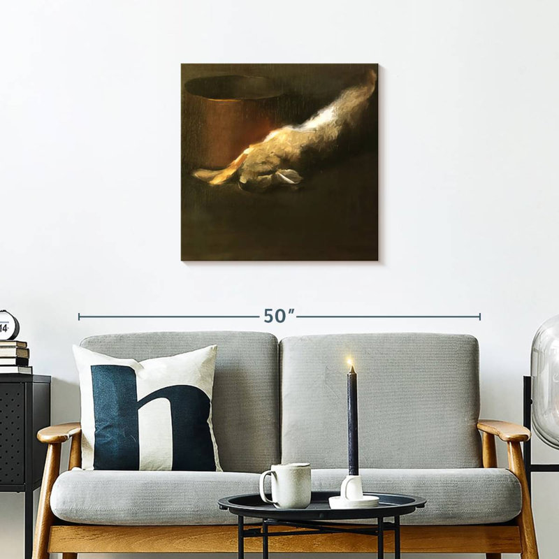 Lapin mort avec pot de cuivre, 24" H x 24" W