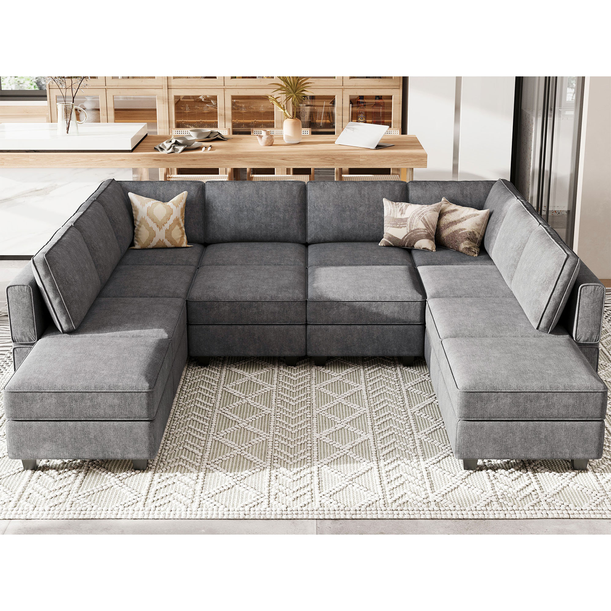 Neemi Modular Sleeper Sofa Bed Sectional Couch Oversized U Shaped Sofa With Storage Convertible Sofa Set Large Sectional Sofa