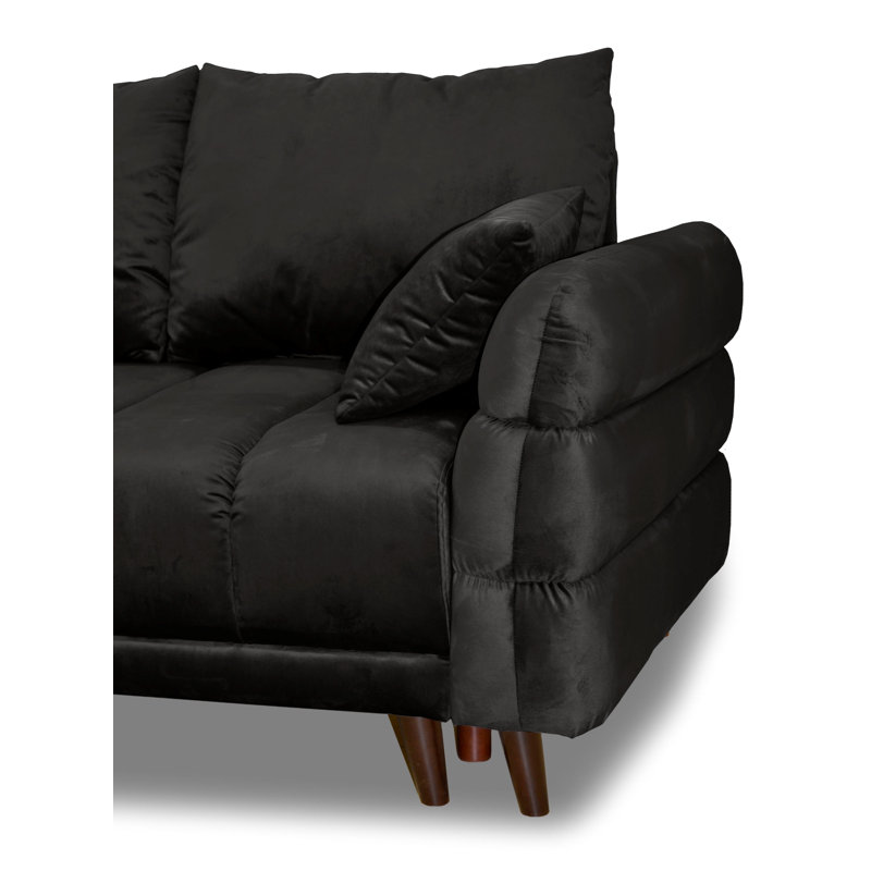 Casas 5 Seater Sofa Bed, Right Hand Facing, Black, Dark Brown