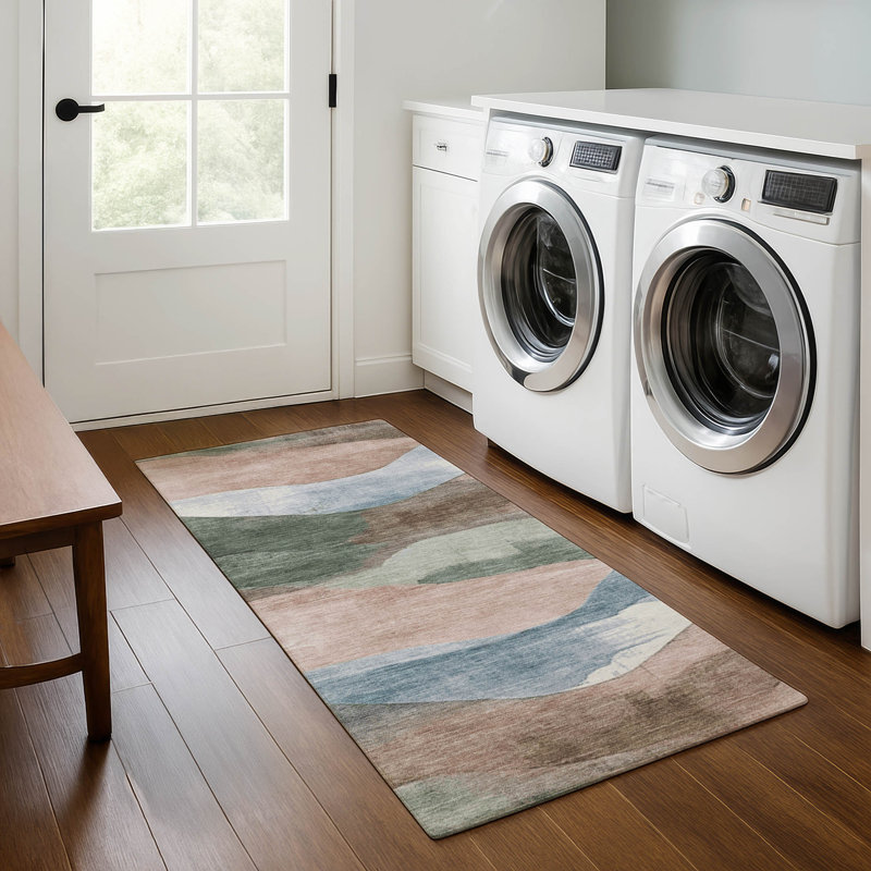 Premium Machine Washable Pinkston Waves Rug, Runner 2'3" x 7'6"