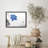 Elegant Blue Lotus Flower with Abstract Smoke Design Illustrations Rustic Framed Poster-104788242-104788245