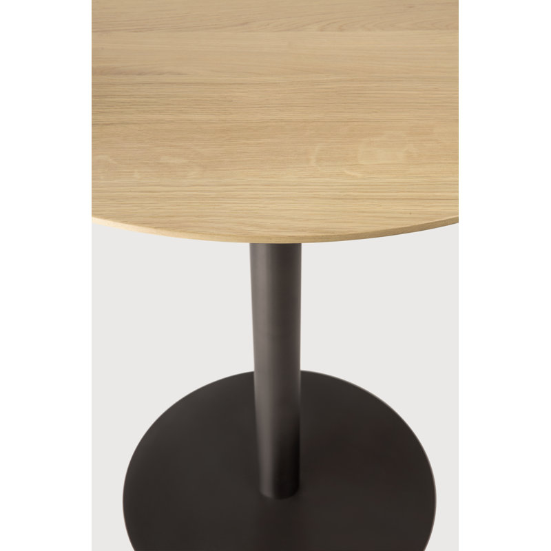 Blend Oak Pedestal Dining Table, 30"H x 27.5"L x 27.5"W, Varnished Oak