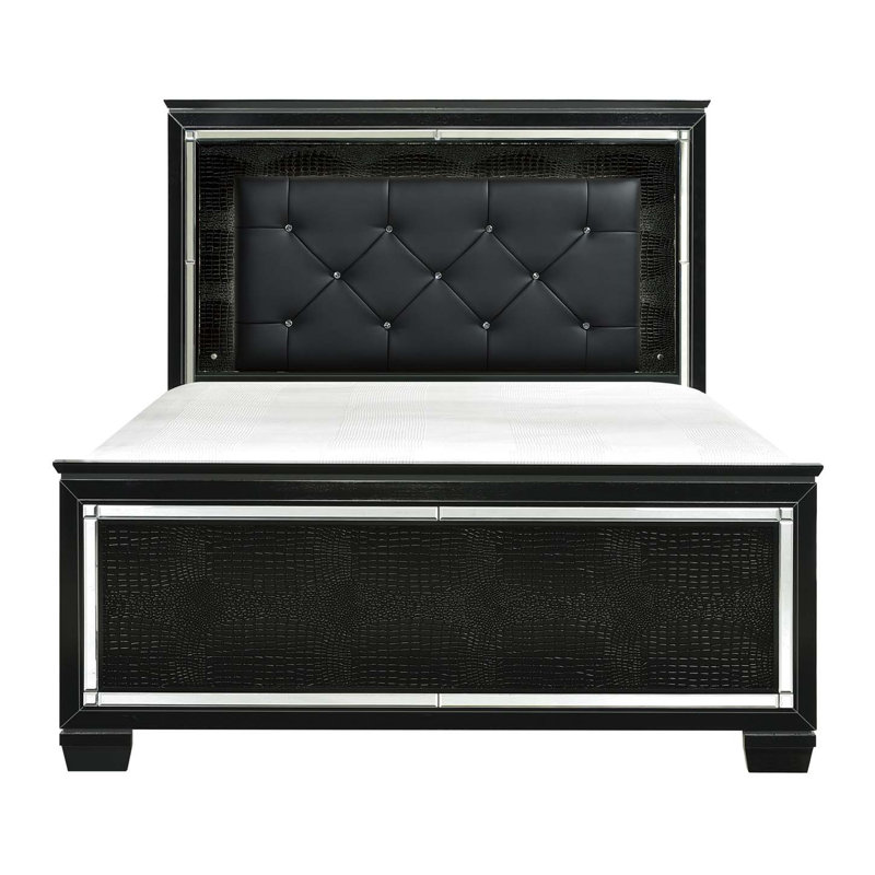 Oscar Upholstered Standard Bed, Queen, Black
