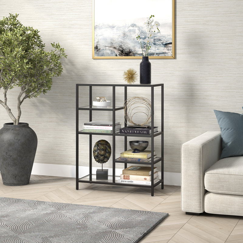 Imogen Geometric Bookcase, Blackened Bronze