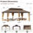 20 Ft. W X 12 Ft. D Hardtop Patio Gazebo, Outdoor Hardtop Gazebo With Double Roof