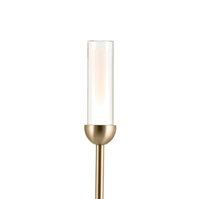  Lustre DEL à 2 niveaux avec verre stratifié, Bronze, H 32,25 po x l 50 po x P 50 po, 12