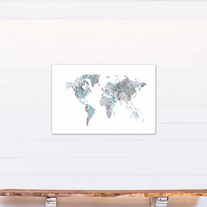 « gray & "carte du monde », reproduction de peinture à l’aquarelle, Toile tendue