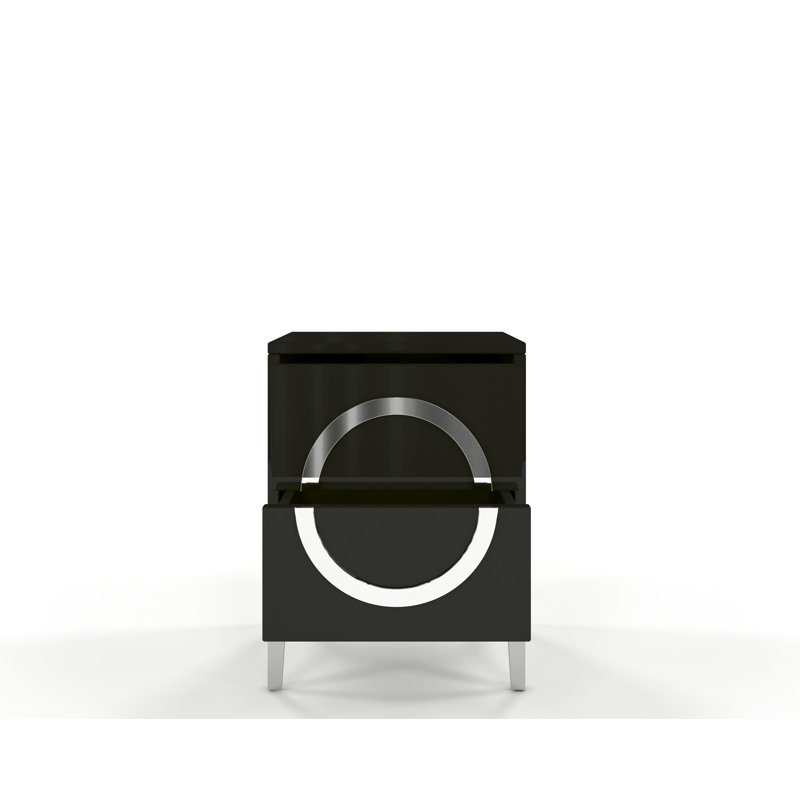 Sterlington 40.1 cm W Bedside Table, Black