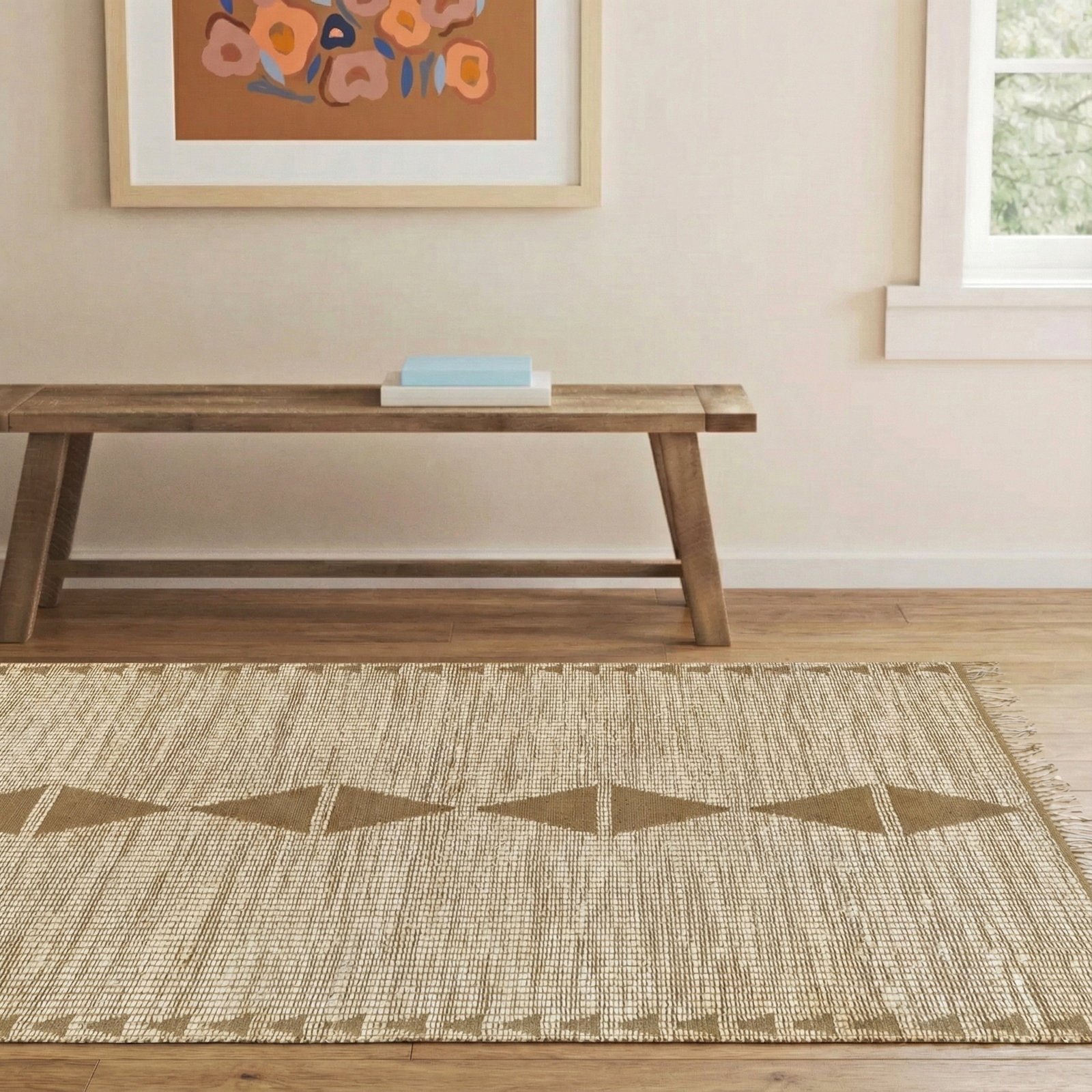 Castlewood Handmade Jute / Sisal Yellow Rug, Rectangle 5' x 7'6"