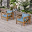 Fauteuil club d'extérieur en bois d'acacia avec coussins (ensemble de 4), ensemble de conversation-1419208385-1419208387