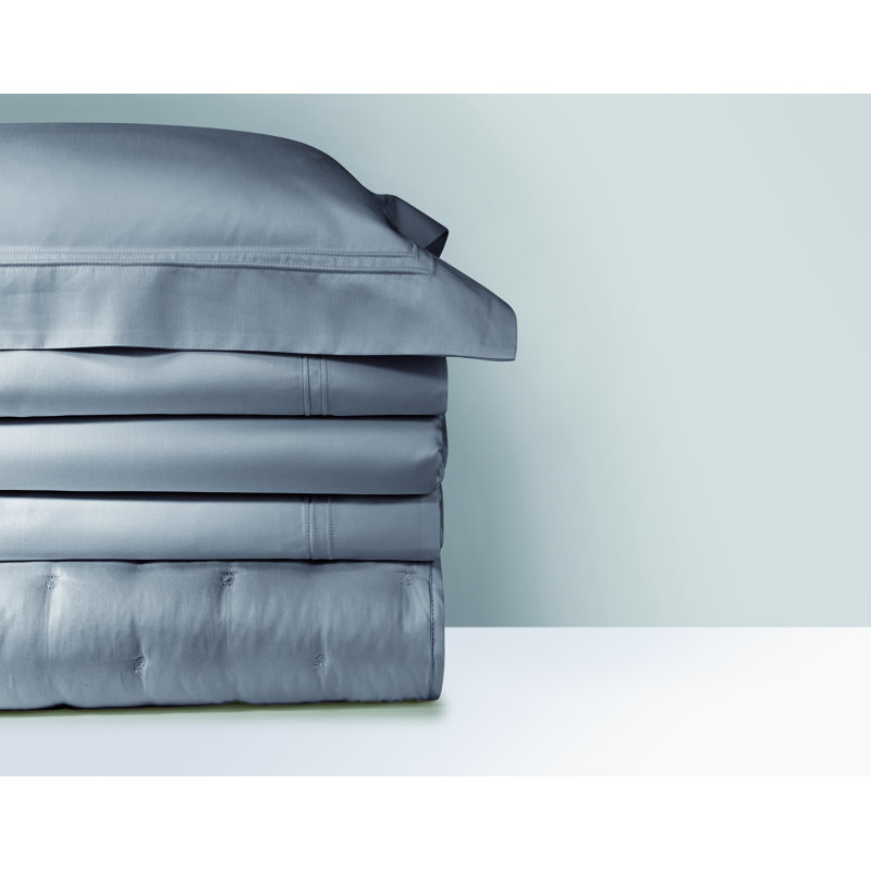 Triomphe Sateen Pillow Sham, Euro, Platine
