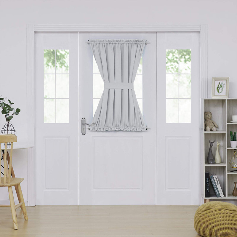 Penryn Room Darkening Curtain Single Panel, Grayish White, 54" W x 40" L
