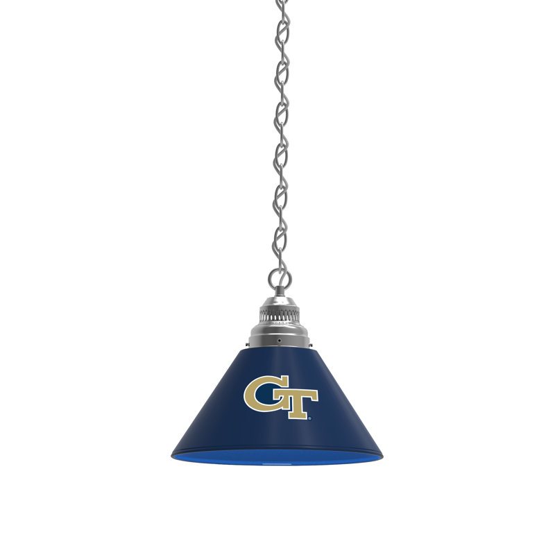1 - Light Single Pendant, Chrome, Georgia Tech Yellow Jackets