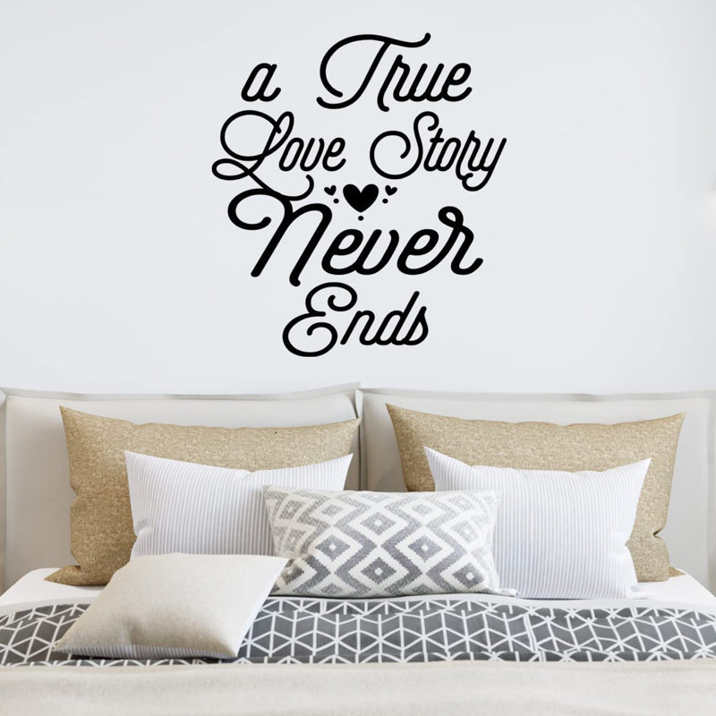 Adhésif décoratif «A True Love Story Never Ends», Noir, H 11 po x l 10 po