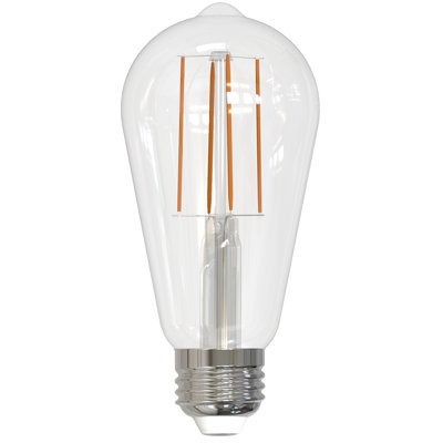 Bulbrite Pack Of (2) 8.5 Watt ST18 Clear Glass Decorative LED Light Bulb With Medium (E26) Base, 3000K, 850 Lumens