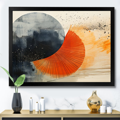 «Black and Orange Solar Eclipse», reproduction d'art murale abstraite