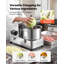 Robot culinaire commercial 6,3 pte 6 L, hachoir à légumes 1800 W, pour légumes, fruits, noix, bol en acier inoxydable de qualité alimentaire, coupeur 110 V avec lame en forme de S, cadran à vitesse variable