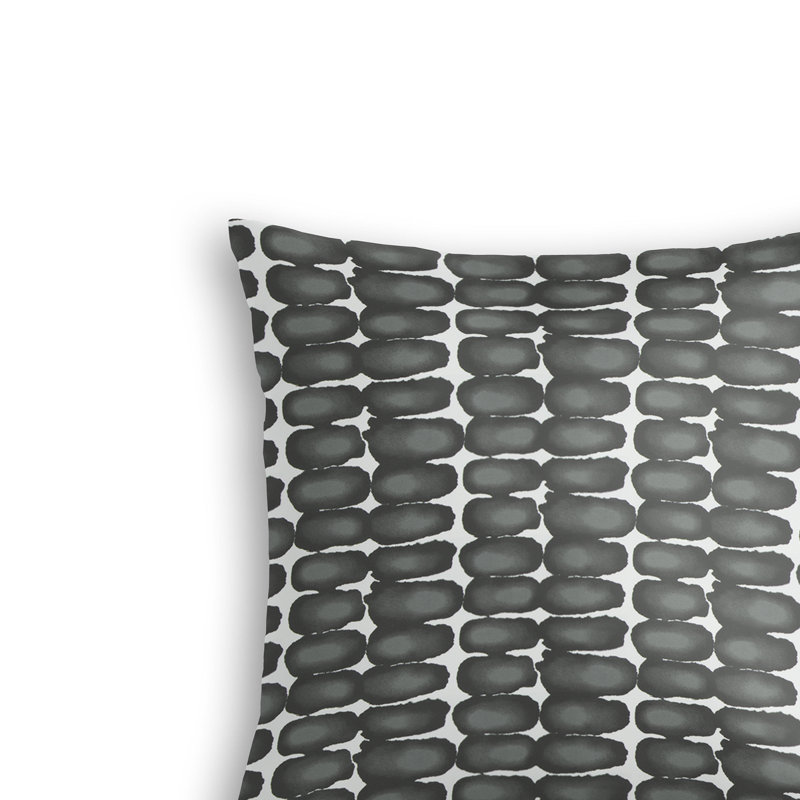 Housse et insert de coussin décoratif géométrique en polyester, 22 po x 22 po, Noir