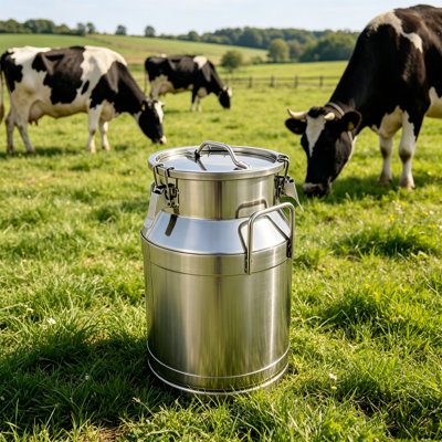 8Gal Stainless Steel Milk Can with Lid