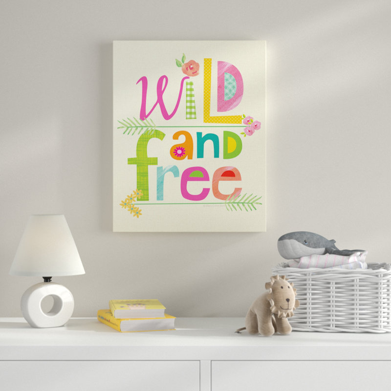 «Wild and Free», art textuel sur toile encadré, H 20 po x l 16 po