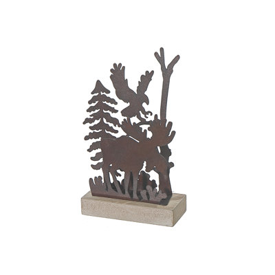 Orignal en métal et bois