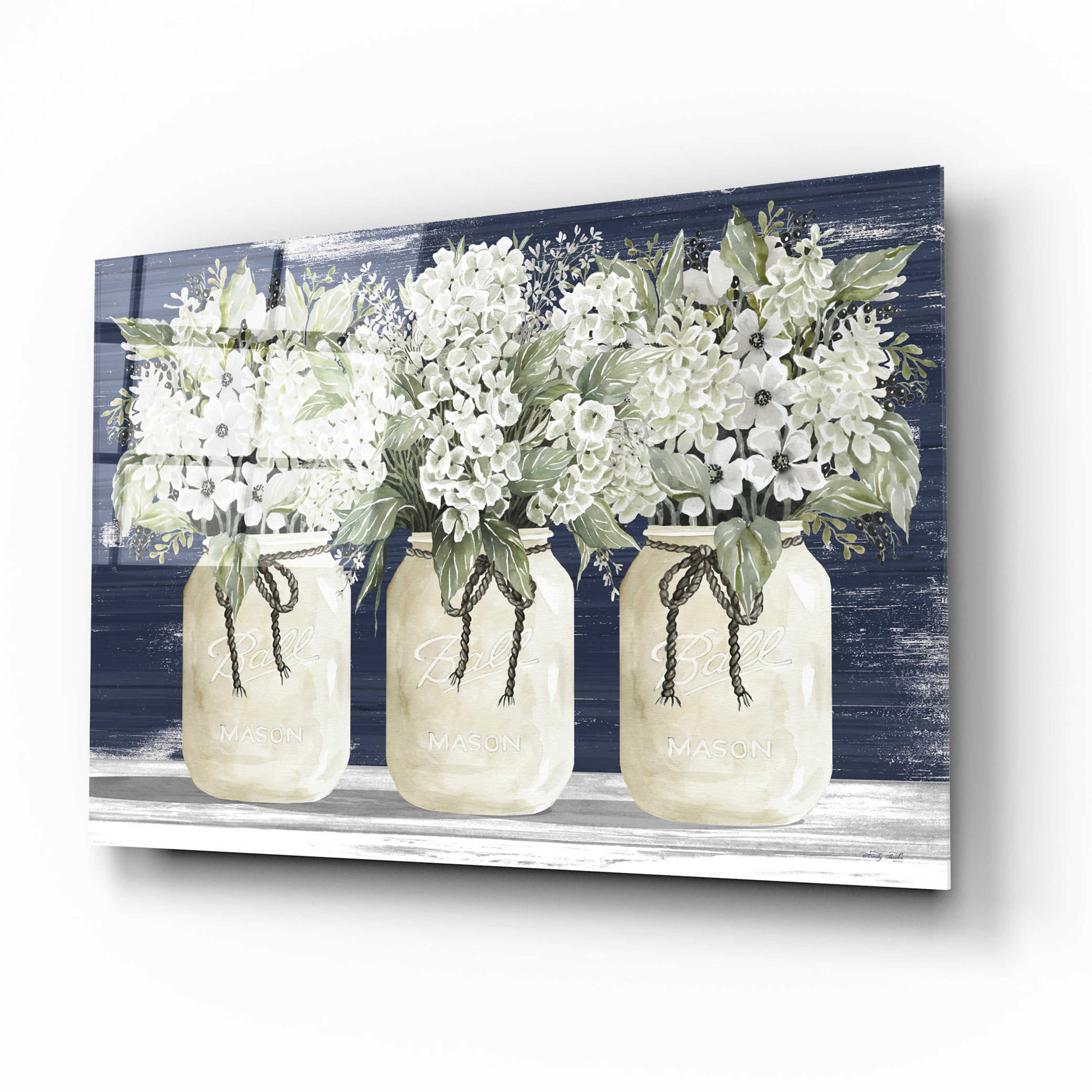 Winston Porter White Floral Trio by Cindy Jacobs - Unframed Print | Wayfair