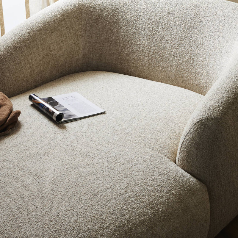 Chaise longue rembourrée Galilee, Yuma crème 96% polyester / 4% acrylique
