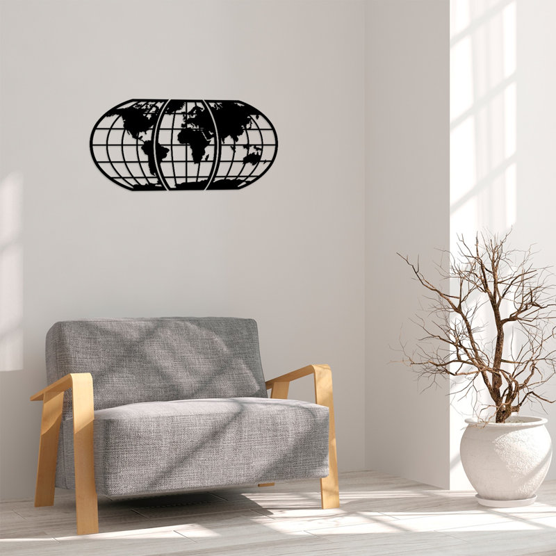 Élégant accessoire mural décoratif en bois, noir, 22,8 po x 45,7 po | 100% bois, épaisseur: 0,3 po | Conception découpée au laser avec emballage de protection, parfaite pour la décoration moderne, élégante et unique