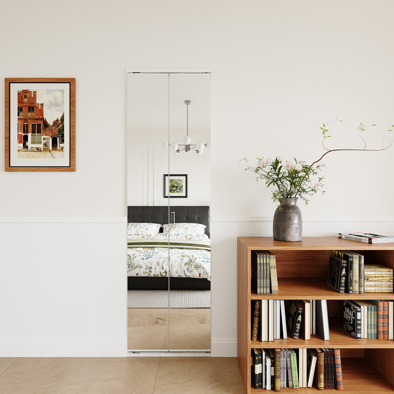Portes pliantes pliantes en miroir 24 po x 81 po avec quincaillerie d'installation, 24 po x 81 po 