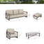 Ensemble de conversation en aluminium avec repose-pieds, coussins Sunbrella et table en béton pour 5 personnes Marindo-16954890