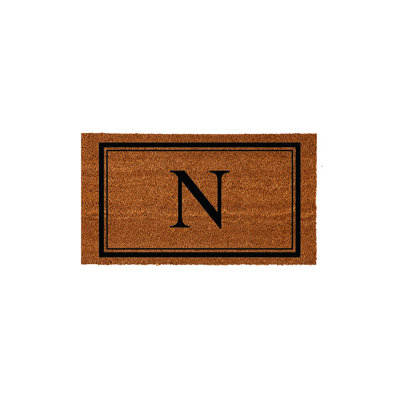 Tapis d'extérieur antidérapant en fibre de coco monogramme 28 "x 16" Niarcos