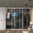 Panel Clear Glass Sliding Room Divider - Aluminum Frame with Silent Glide technology-64119992-126699385-126699386