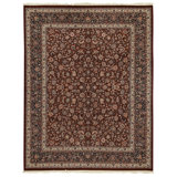 Hand Knotted Wool Area Rug in Wine And Navy